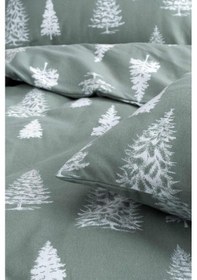 Resim Cotton Collection Kışlık Pazen Tek Kişilik Nevresim Seti Evergreen Renkli 