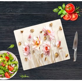 Resim Sabanbaba 30x40cm - Ballı Çiçek - Cam Kesme Tahtası 