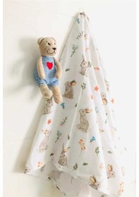 Resim Rabbit Çok Amaçlı Müslin Örtü Battaniye Çok Renkli 