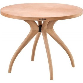 Resim Masifart Sverus 100 Lük Kayın Samyeli 4 Lü Yuvarlak Masa Cilasız Ham 