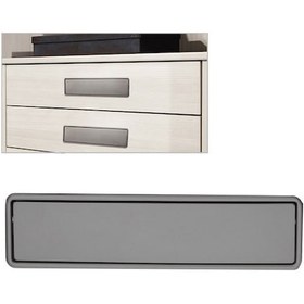 Resim Basit Gardırop Oluklu Ovma Kolu Gizli Gömme Çekmece Görünmez Sap, Delik Mesafesi: 160mm Gri Gri 