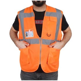 Resim Skm Yelek Cepli Reflektörlü Turuncu M 