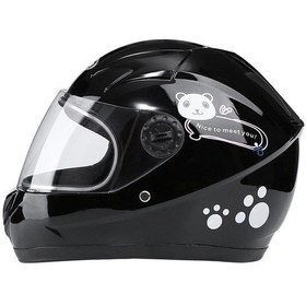 Resim Çocuk Kask Çocuk Kask Elektrikli Araba Kask Sonbahar Ve Kış Erkek Ve Kadın Kask-siyah Sİyah 