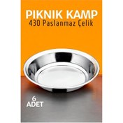 Resim Najmaddin HSNET Paslanmaz Çelik Tabak Seti Kamp Piknik Tabağı 6 ADET - najmaddin9978-7320 