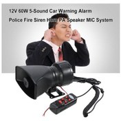 Resim 12v 60w 5 Ses Araba Uyarı Alarmı Yangın Sireni Korna Yüksek Sesli Pa Hoparlör Mıc Sistemi 