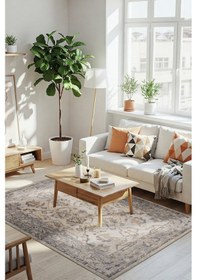 Resim Relic Gri Vintage Dokulu Klasik Desenli Dokuma Tabanlı Şönil Halı Al 520 Gri 