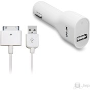 Resim Dexim Dca212 Usb Araç Şarj Kiti Beyaz iPhone Uyumlu 4-4s / iPod / iPad 
