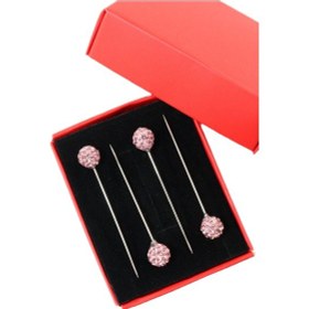 Resim Numetal 4 Lü Pembe Taşlı Eşarp İğnesi. Şal İğnesi. Türban İğnesi. Başörtü İğnesi. Eşarp Ve Şal İğnesi. Gümüş 