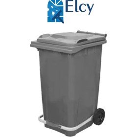 Resim Elcy 240 Lt Gri Metal Pedallı Çöp Konteyneri (Isıya Dayanıklı) 