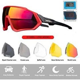 Resim Kapvoe Daylight Değişebilir 5 Lens Mtb Polarize Bisiklet Spor Dağ Kayak Gözlüğü 