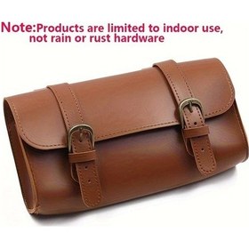 Resim Dashanshop Vintage Deri Motosiklet Bisiklet Asma Bagaj Çantası Çok Bölmeli A Brown Kahverengi 