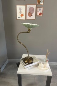 Resim Bamyum Risso Mint Masa Lambası Dekoratif Abajur Çocuk Odası Başucu Lambası Okuma Lambası 