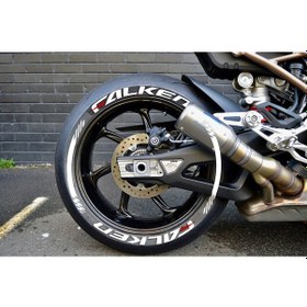 Resim Falken Motosiklet Lastik Yazısı 2.5 Cm Yeni Model Şeritli Ürün 16 Adet Tutkal Dahil 