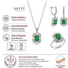 Resim Servi 925 Ayar Gümüş Radiant Baget Set-105 