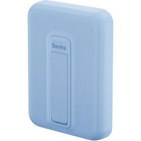Resim Benks MP09 M-safe Magnetik Standlı İnce Tasarımlı Powerbank 6000mAh - Mavi 