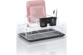 Resim Feyza Design Iki Katlı Beyaz Bulaşıklık Tabaklık, Şık ve Pratik Ev Gereçleri 