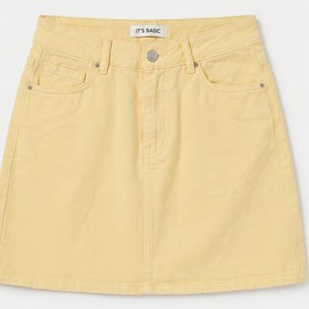 Resim Kadın Sarı 6s6-108 Straight Mini Denim Etek - Sarı / 36 