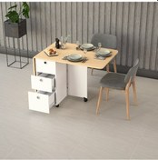 Resim %100 MDFLAM Katlanır Mutfak Masası Akça Ağaç KM-09 