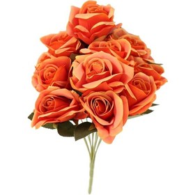 Resim 11 Dallı Kumaş Gül Aranjmanı 42 Cm Turuncu Turuncu 