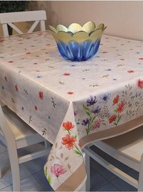 Resim Başak Ev Tekstili(3677) Elyaflı Pvc Muşamba - Desenli Silinebilir Masa Örtüsü Kahverengi? Kahverengi-140 x 160 