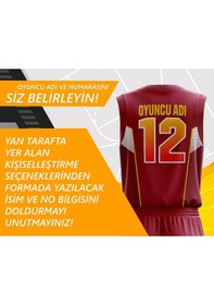 Resim Acr Giyim Kişiye Özel Kadın Basketbol Forması : Petek Bordo 