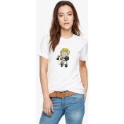 Resim Qivi Astronot Çocuk Baskılı Beyaz Kadın Tshirt 