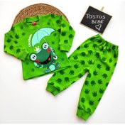 Resim Bebek Pijama Takımı Şemsiyeli Kurbağa 2'li 