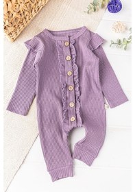 Resim Babymod Önden Düğmeli Fırfırlı Kız Bebek Tulum 