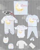 Resim Minito Baby İsme Özel 10'lu Pamuklu Kız Bebek Hastane Çıkışı Seti_MT_138-10 Krem 