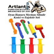 Resim Oyun Hamuru Kalıbı Merdane Silindir Kesici Ve Enjektör Seti 9 Parça 1 Paket Okul Kreş Ana Sınıfı Etkinlik Okul Öncesi 