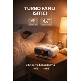 Resim Buğz Elektrikli Isıtıcı Fan 2000W 2 Kademeli Isıtma & Serin Hava Özelliği Priz Soba 