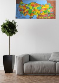 Resim Buffer Renkli Türkiye Haritası Manyetik Yapıştırıcı Gerektirmeyen Duvar Stickerı 118 Cm * 56 Cm 