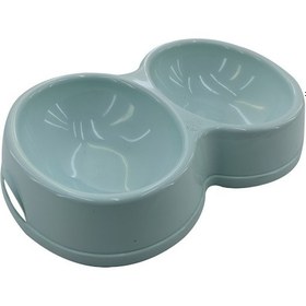 Resim 8566 Çiftli Kedi/Köpek Mama Kabı Su Yeşili 
