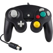 Resim Nintendo Ngc / Wii İçin 2 Adet Tek Nokta Titreşimli Kontrol Cihazı Kablolu Oyun Denetleyicisi, Ürün Rengi: Siyah 