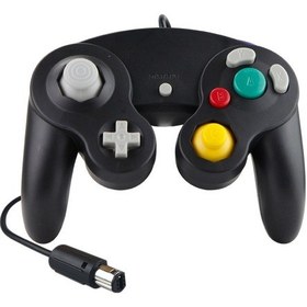 Resim Nintendo Ngc / Wii İçin 2 Adet Tek Nokta Titreşimli Kontrol Cihazı Kablolu Oyun Denetleyicisi, Ürün Rengi: Siyah 
