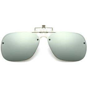 Resim Polarize Flip Up Güneş Gözlüğü Üzerinde Klip Erkekler Araba Sürücü Gözlük Gece 04 Altın 