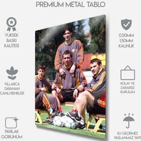 Resim Galatasaray Retro UEFA 2000 Efsaneler - Metal Tablo - XL (40x60) / 2 Parça / 1.50 mm / Çift Taraflı Tablo Bant 