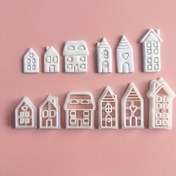 Resim Ev Kesici | Köy Kil Kesici | Süs Eşyası Kesici | Boho Kabartmalı Polimer Kil Kesici | Bireysel veya Set takı yapımı kesicileri, küpe için kesiciler, benzersiz kil kesiciler Anahtarlık takı Yapım kitleri 