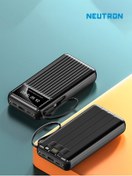 Resim NEUTRON Tsrm 20000 Mah 2.1a Hızlı Dahili Çoklu Kablolu Taşınabilir Powerbank -siyah - Ntl-pb-23n4 Yeni 