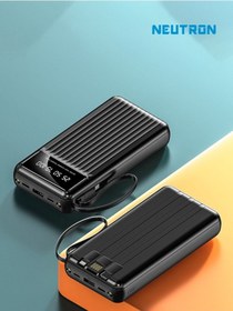 Resim NEUTRON Tsrm 20000 Mah 2.1a Hızlı Dahili Çoklu Kablolu Taşınabilir Powerbank -siyah - Ntl-pb-23n4 Yeni 
