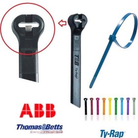 Resim Tyrap 48x190nsc Çelik Tırnaklı Plastik Cırt Kelepçe 19cm X 4.8mm 100 Adet Kablo Bağı - Siyah Kablo Klipsi Ty-rap Thomas & Betts Made İn U.s.a. 