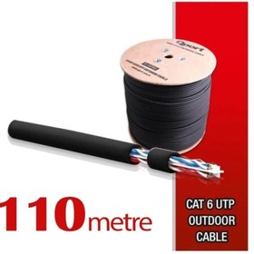 Resim Qport Yüksek Bakır Utp 23awg 0.58 Mm Dış Ortam Cat6 Outdoor Kablo 110 Metre 