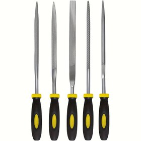 Resim Premium İğne Dosyası Seti - Yüksek Karbonlu Çelik Dosyalar, Ahşap, Plastik, Model, Mücevher, Müzik Aleti ve DIY Projeleri için Kesin Dosyalama için Kaymaz Ergonomik Tutamaklar ile - Artırılmış Kontrol ve Dayanıklılık için 6 Toplam Uzunluk 