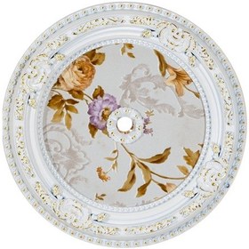 Resim Oval Beyaz Altın Saray Tavan Göbek 60 cm 