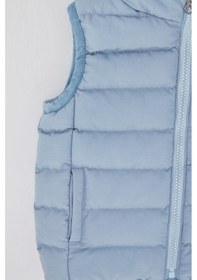 Resim Kapüşonlu Erkek Bebek Çocuk Yelek 51306 Mavi 