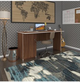 Resim Kenzlife Ofis Masası Yoko Ono Cvz Sol 75 150 80 Kilitli Kapaklı Dolap Eşkenar Bilgisayar Çalışma Masası 