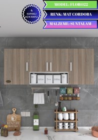 Resim Kenzlife Hazır Mutfak Floro22 Crd 060*150*22 Mutfak Banyo Dolabı Kapaklı Raflı 