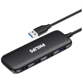 Resim Philips 4 Portlu 1 Usb 3.0 3 Usb 2.0 Hub Çoklayıcı 50 Cm Siyah 