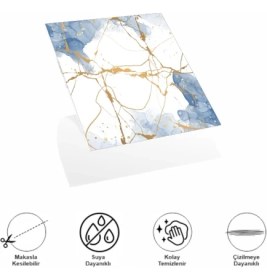 Resim Decohandy Pvc Yapışkanlı Yer Karosu 30X30CM 4'lü Paket - Blue Edition 0,36M2 