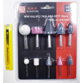 Resim Makro Yapı 10 Parça Mini Kalıpçı Taşlama Seti Uç Vızvız Seti ve Dekupaj Ucu 